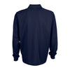 Vantage Men's Navy Omega Long Sleeve Solid Mesh Tech Polo