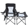 Koozie Black 2-in-1 Mesh Adirondack Chair and Table