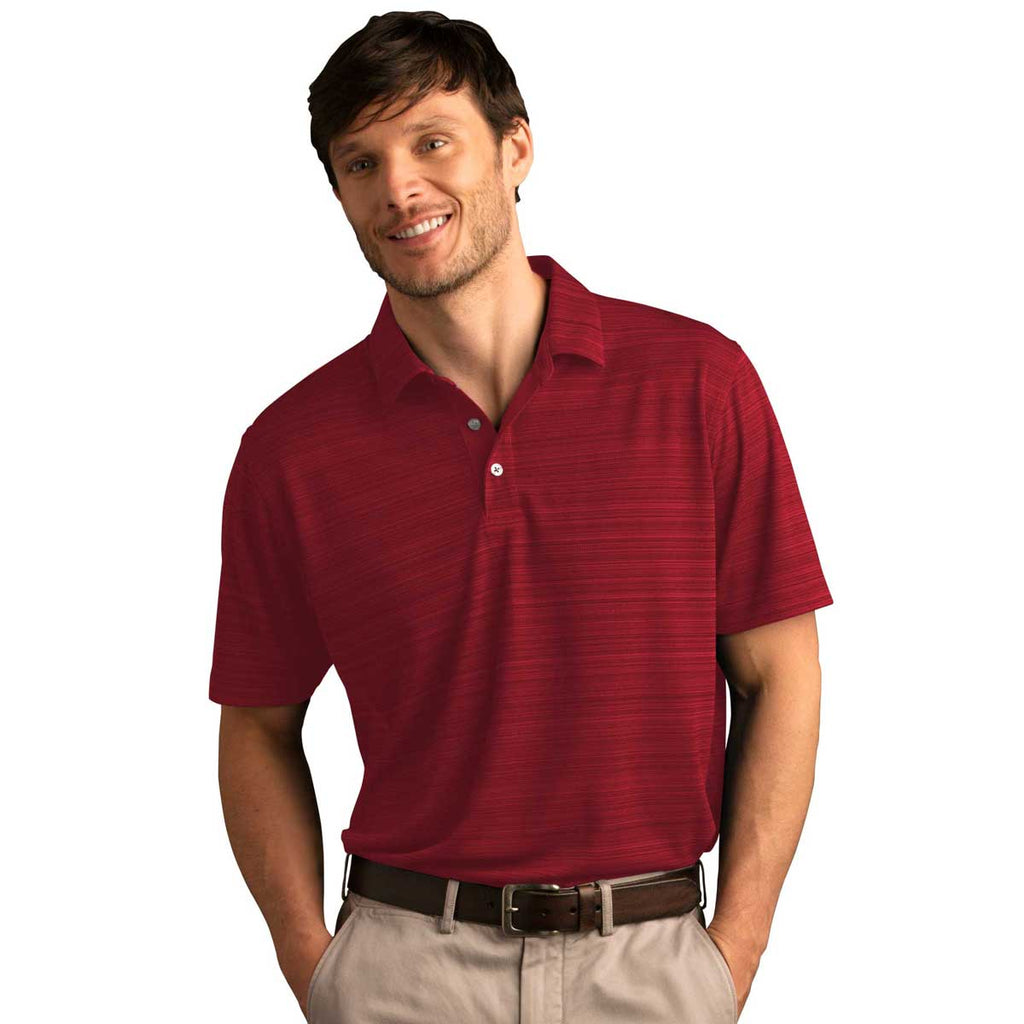 Vansport Men's Sport Red Strata Textured Polo