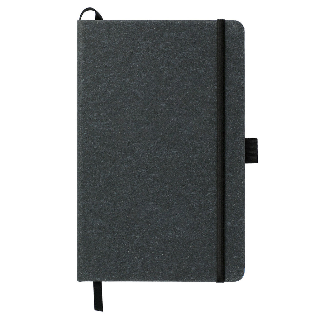 JournalBooks Black 5.5" x 8.5" Recycled Leather Bound Notebook