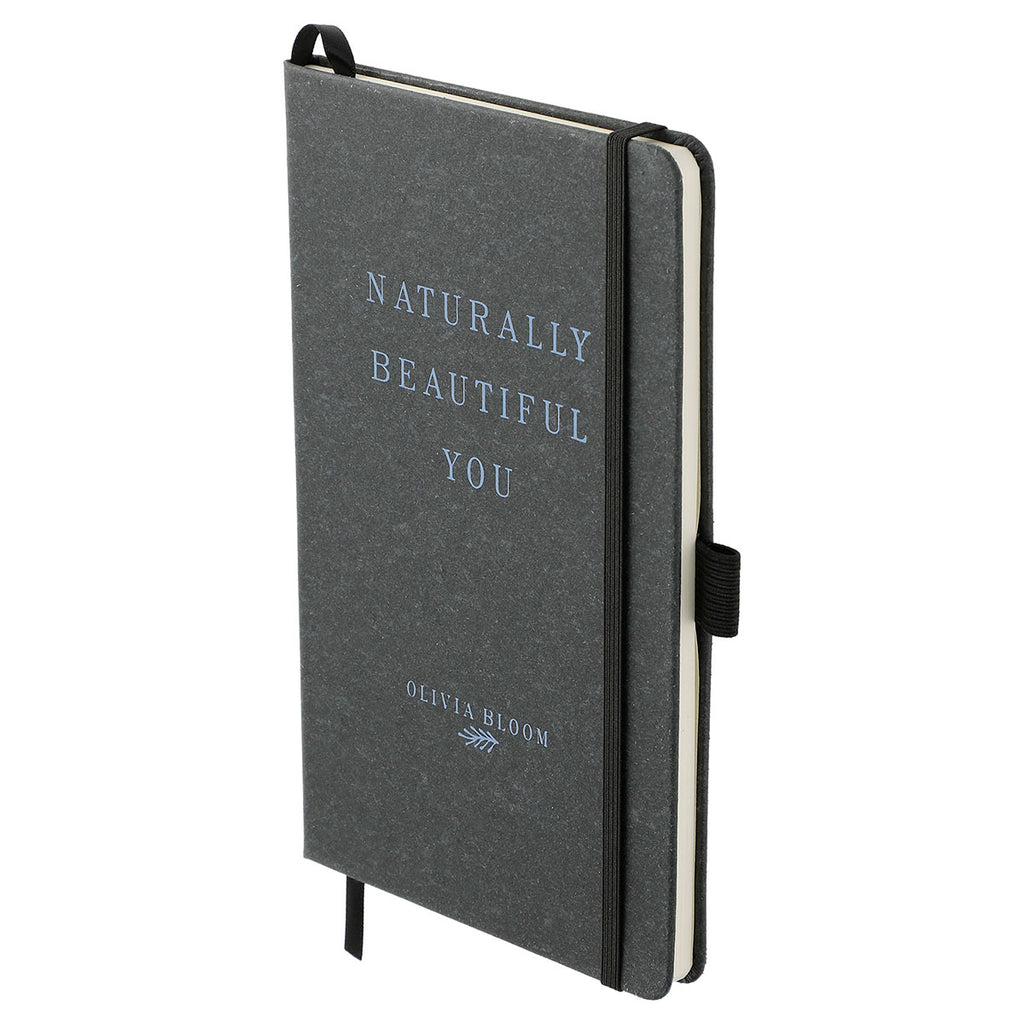 JournalBooks Black 5.5" x 8.5" Recycled Leather Bound Notebook