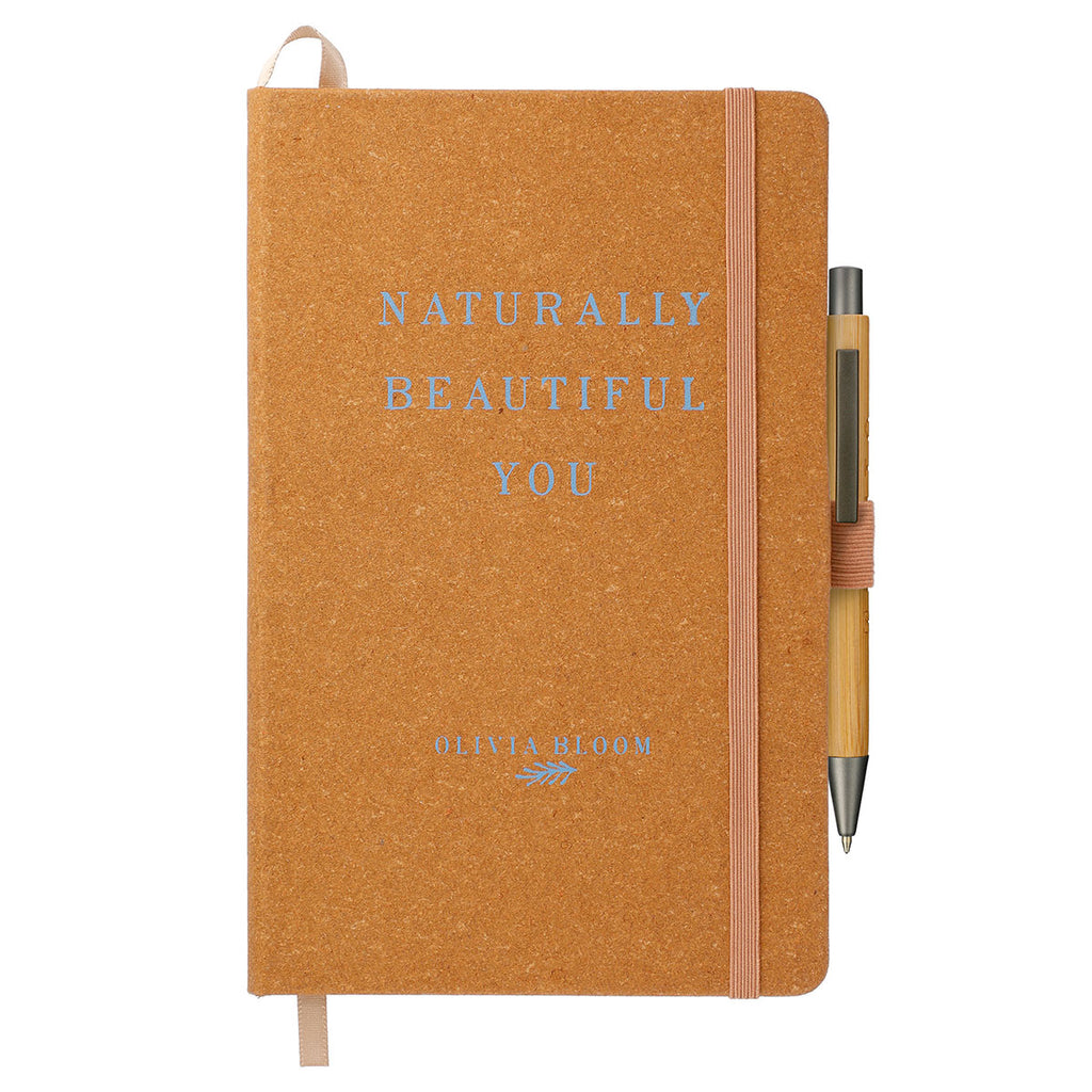 JournalBooks Natural 5.5" x 8.5" Recycled Leather Bound Notebook