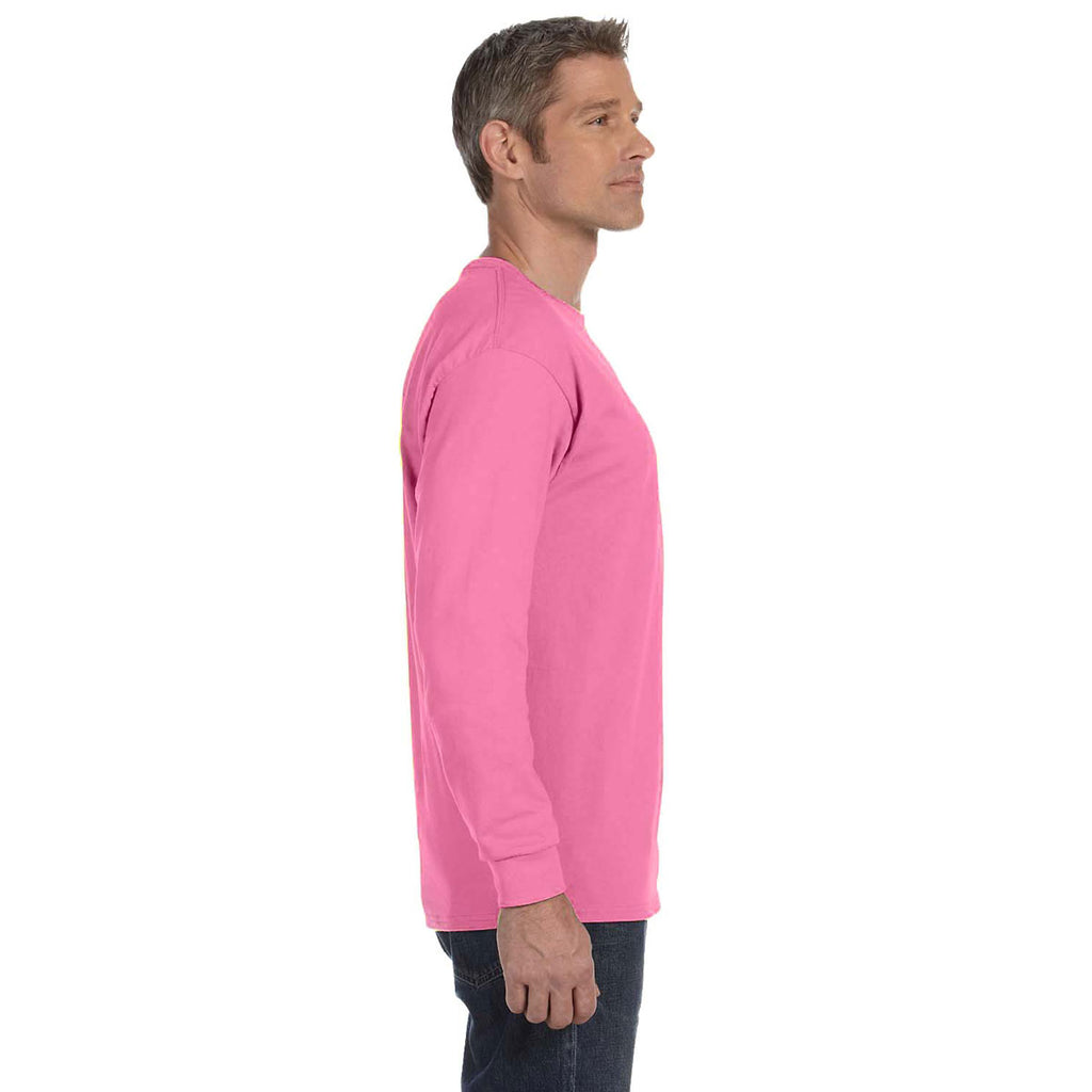 Jerzees Men's Neon Pink 5.6 Oz Dri-Power Active Long-Sleeve T-Shirt