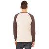 Bella + Canvas Men's Tan/Brown Jersey Long-Sleeve Baseball T-Shirt