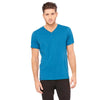 Bella + Canvas Unisex Deep Teal Jersey Short-Sleeve V-Neck T-Shirt