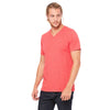 Bella + Canvas Unisex Heather Red Jersey Short-Sleeve V-Neck T-Shirt