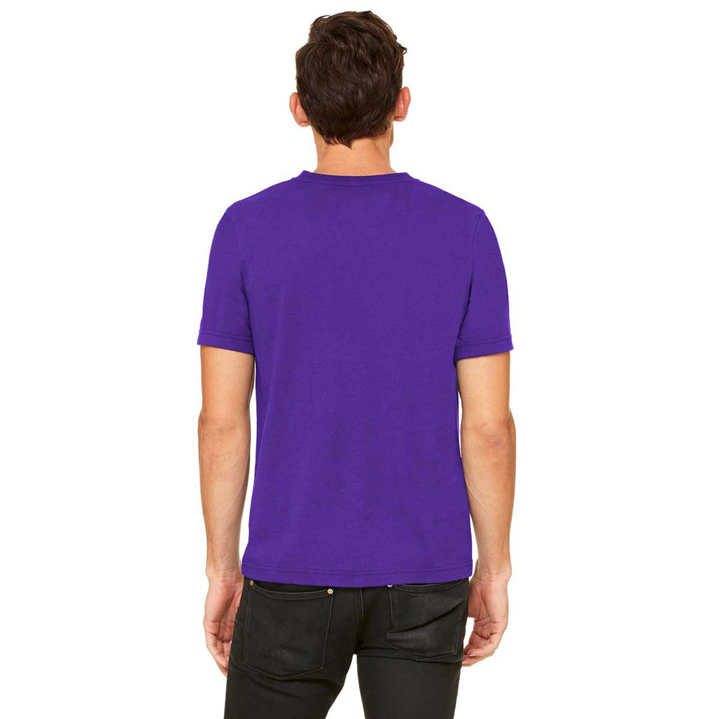 Bella + Canvas Unisex Team Purple Jersey Short-Sleeve V-Neck T-Shirt