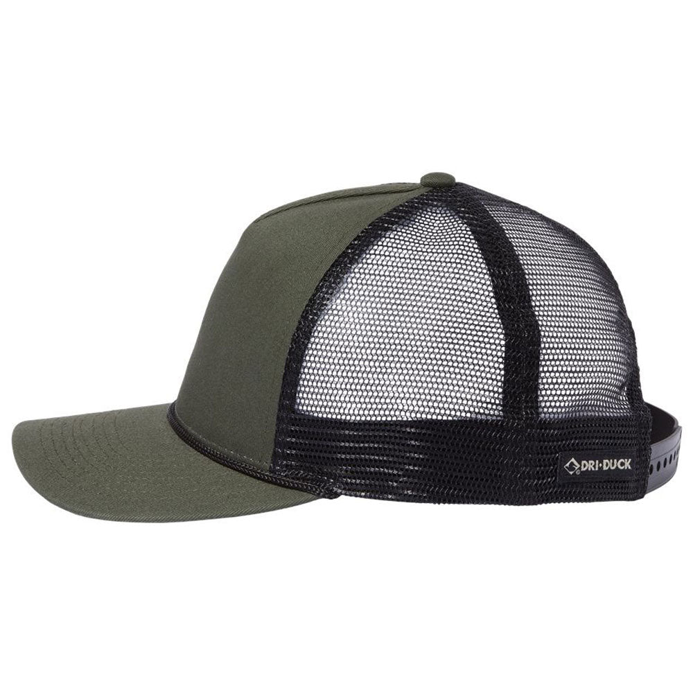 Dri Duck Unisex Fatigue/Black/Black Retro Rope Cap