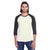 Threadfast Unisex Cream/Black Triblend 3/4-Sleeve Raglan