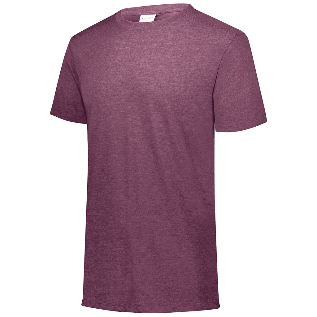 Augusta Sportswear Men's Maroon Heather Tri-Blend Tee