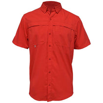 BAW Men's Red Short Sleeve Fishing Shirt
