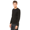 Bella + Canvas Men's Black Jersey Long-Sleeve Henley