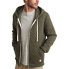 Marine Layer Men's Olive Heather Corbet Quilted Full Zip Hoodie