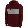 Vantage Men's Deep Maroon Premium Cotton Blocked Fleece Pullover Hoodie