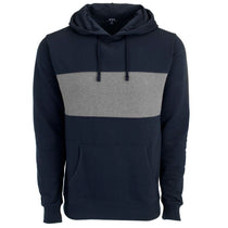Vantage Men's Deep Navy Premium Cotton Blocked Fleece Pullover Hoodie