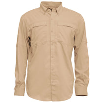 BAW Men's Khaki Long Sleve Fishing Shirt