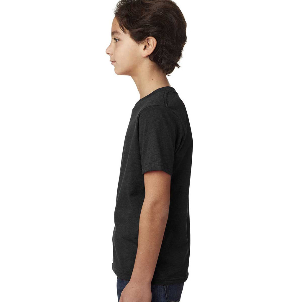 Next Level Boy's Black CVC Crew Tee