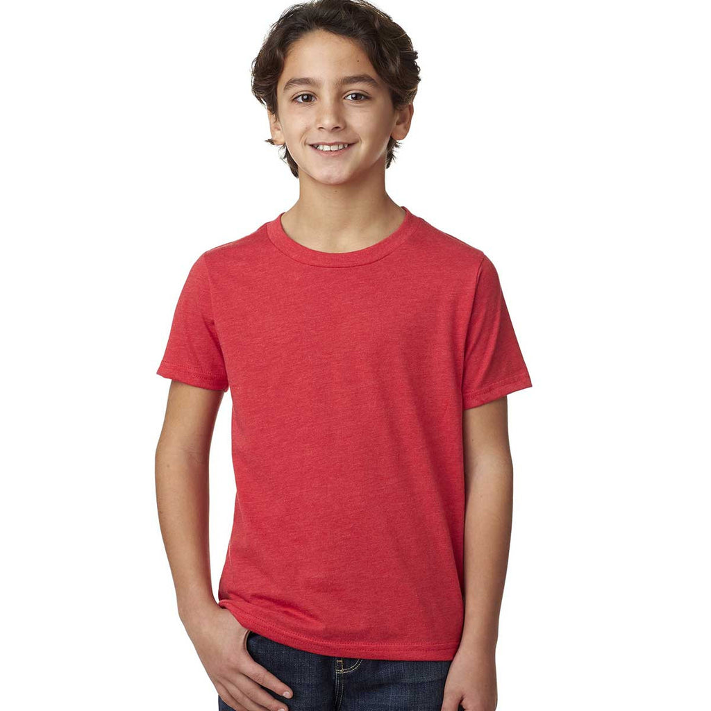 Next Level Boy's Red CVC Crew Tee