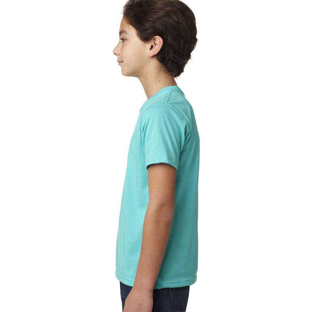 Next Level Boy's Tahiti Blue CVC Crew Tee