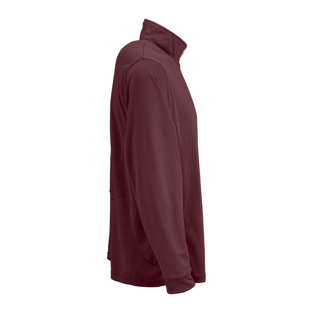 Vantage Men's Deep Maroon Mesh 1/4-Zip Tech Pullover