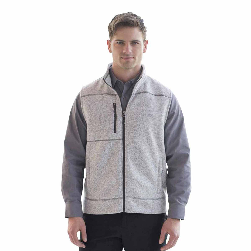 Edwards Men's Athletic Grey Sweater Knit Fleece Vest with Pockets