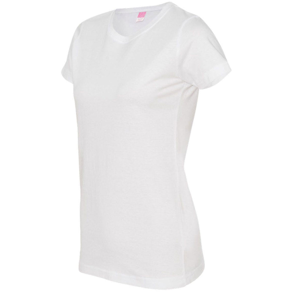 LAT Women's White Fine Jersey T-Shirt