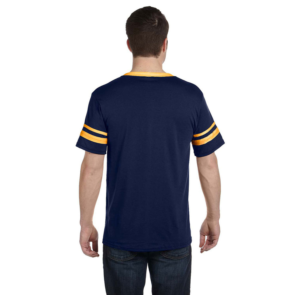 Augusta Sportswear Men's Navy/Gold Sleeve Stripe Jersey