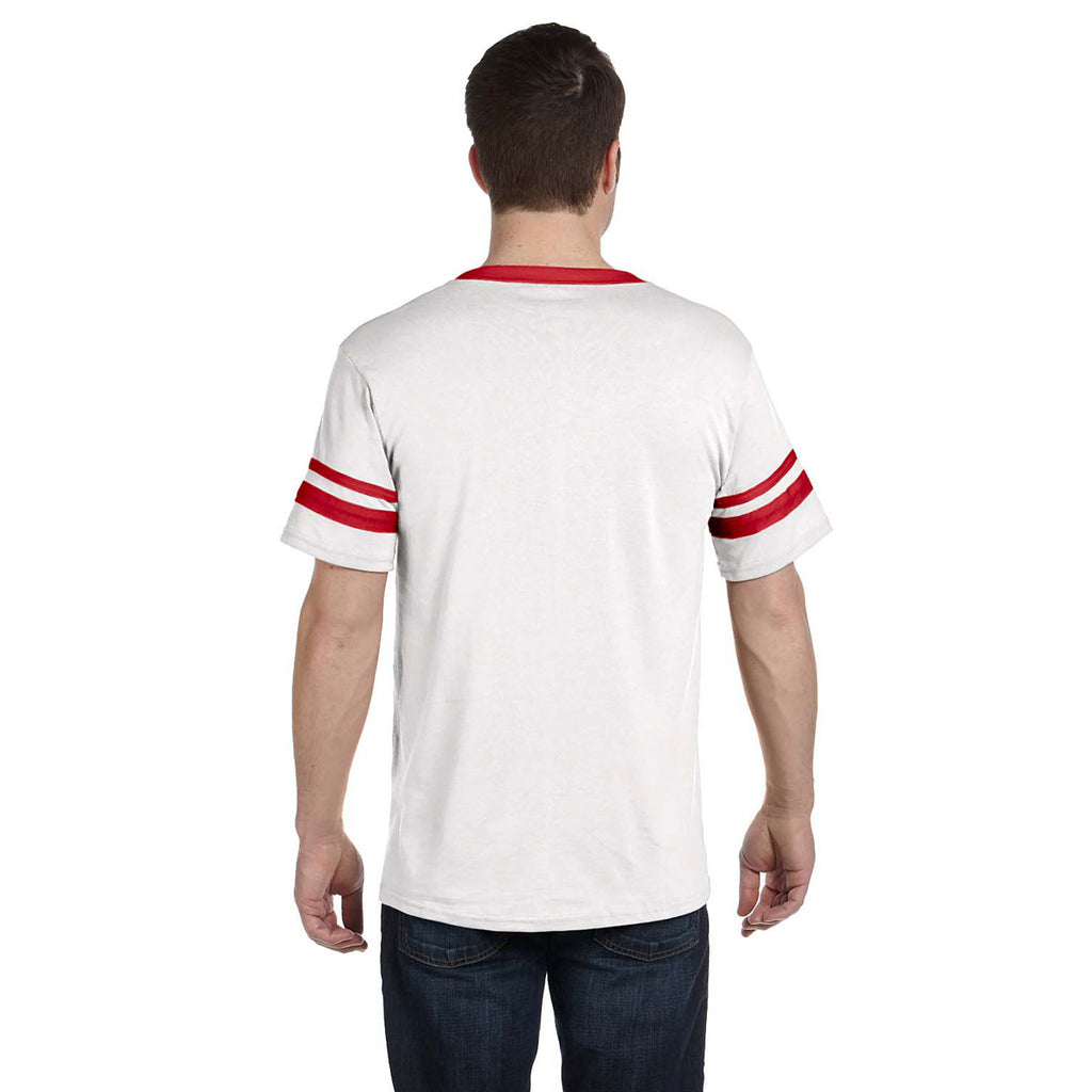 Augusta Sportswear Men's White/Red Sleeve Stripe Jersey