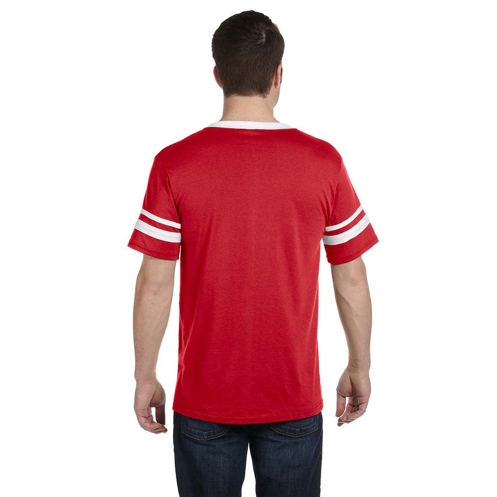 Augusta Sportswear Men's Red/White Sleeve Stripe Jersey