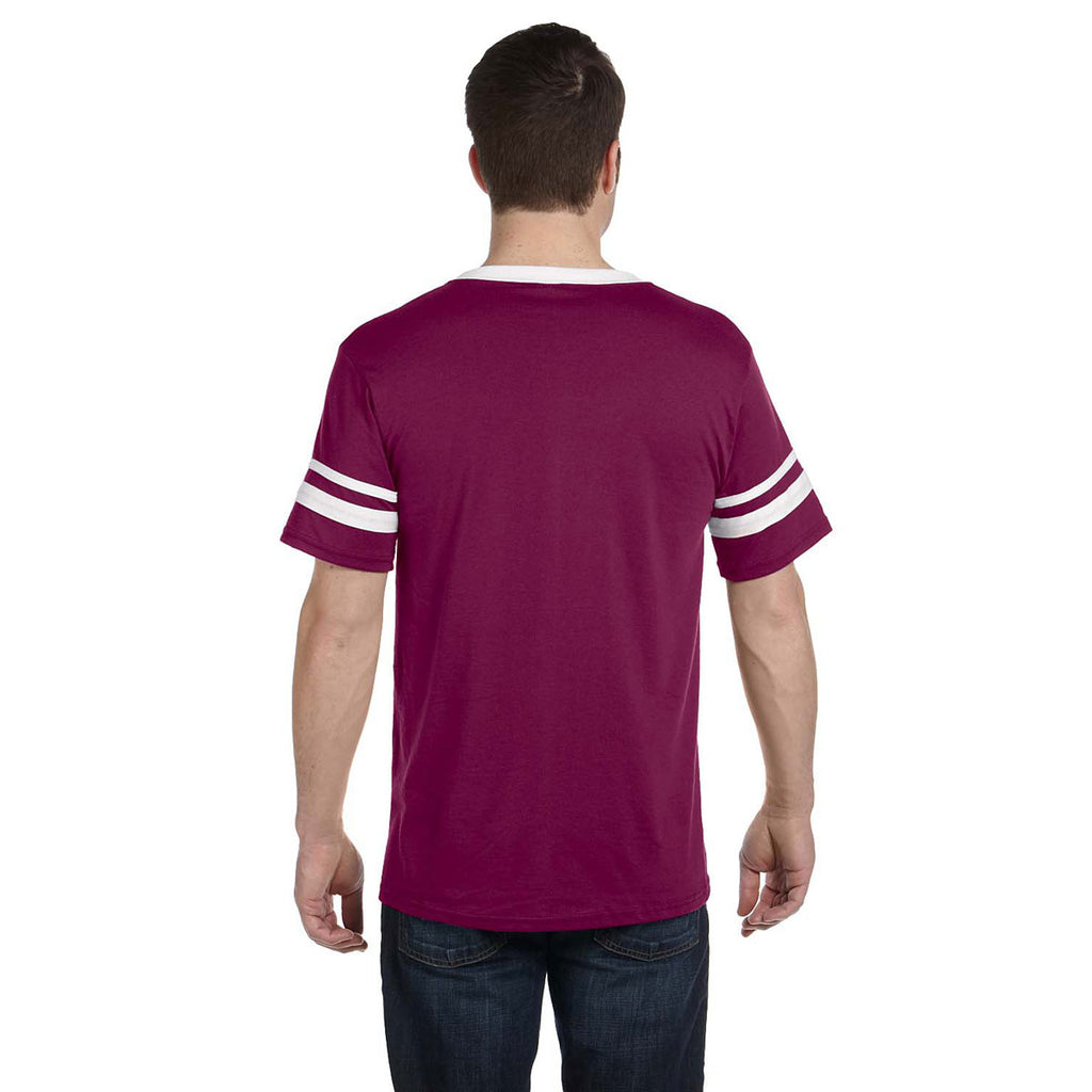 Augusta Sportswear Men's Maroon/White Sleeve Stripe Jersey