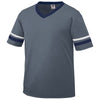 Augusta Sportswear Men's Graphite/Navy/White Sleeve Stripe Jersey