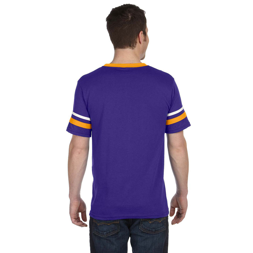 Augusta Sportswear Men's Purple/Gold/White Sleeve Stripe Jersey