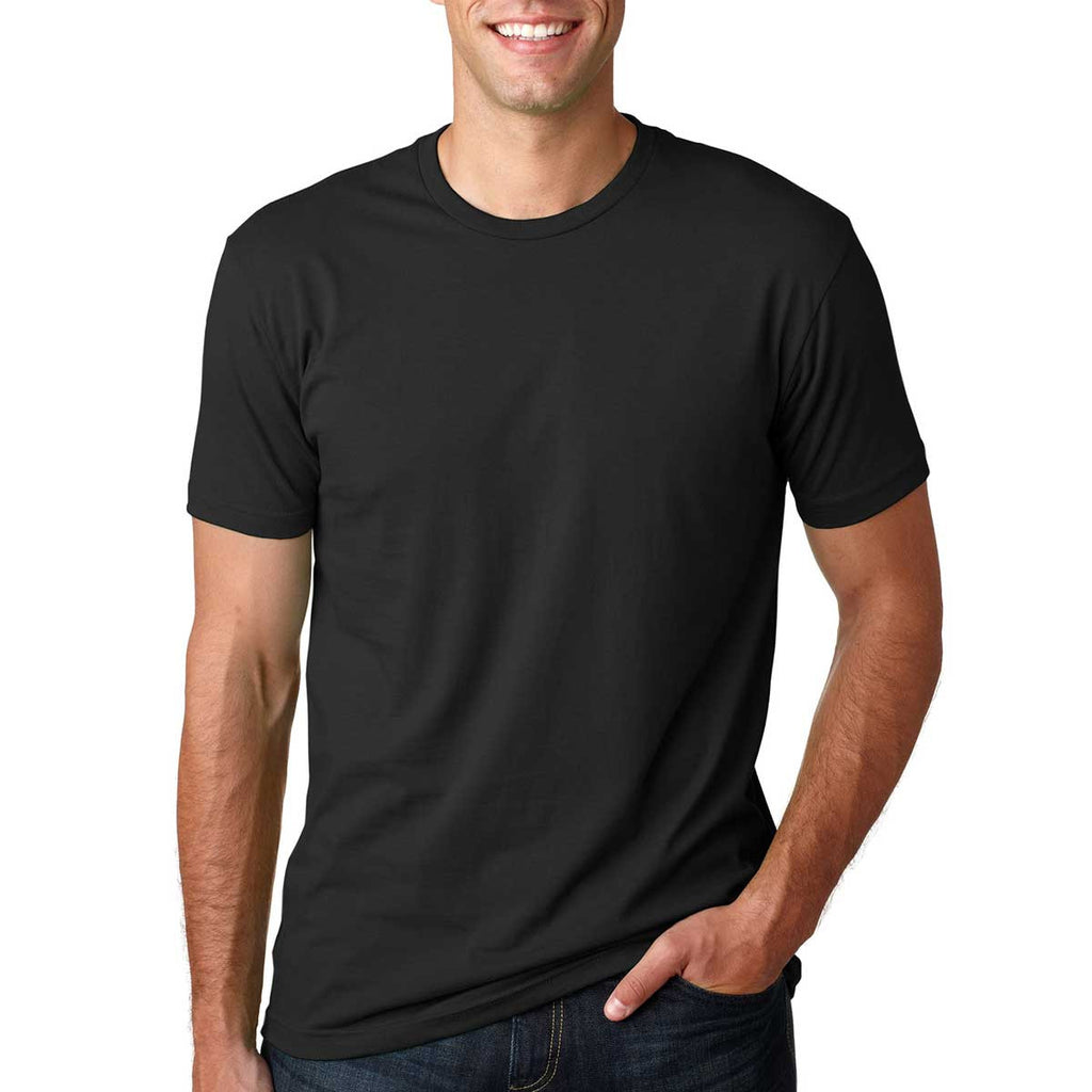 Next Level Men's Black Cotton T-Shirt