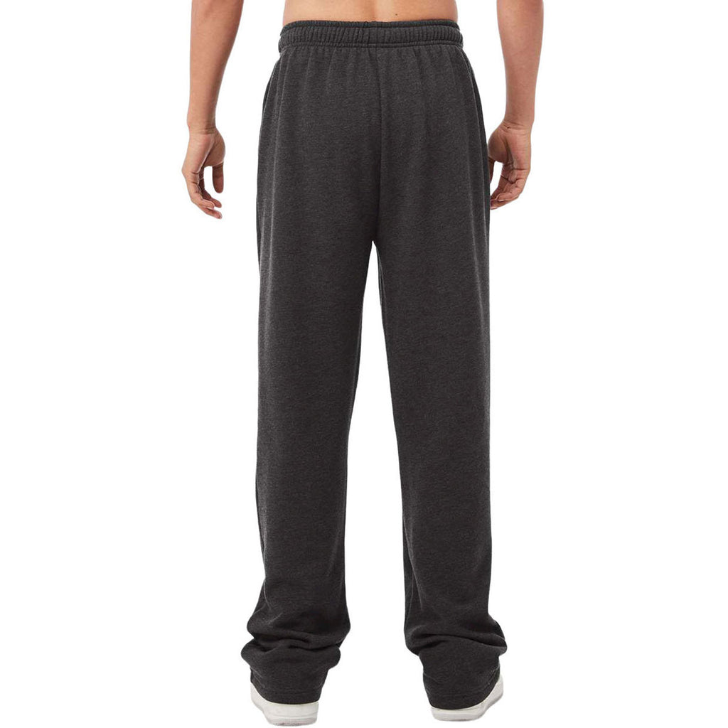 Bella + Canvas Unisex Dark Grey Heather Sponge Fleece Straight Leg Sweatpants