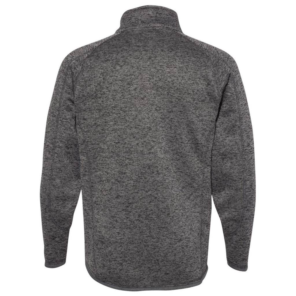 Burnside Men's Heather Charcoal Sweater Knit Jacket