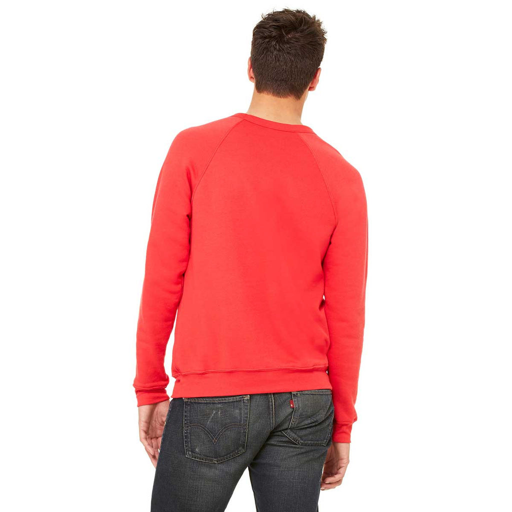 Bella + Canvas Unisex Red Sponge Fleece Crew Neck Sweatshirt