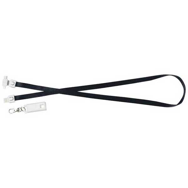 Gold Bond Inc Black 3-in-1 USB Charging Cable Lanyard