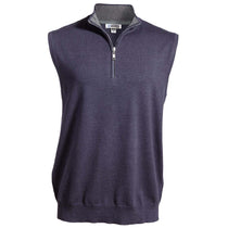 Edwards Men's Navy Heather Quarter Zip Fine Gauge Sweater Vest