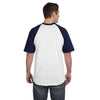 Augusta Sportswear Men's White/Navy Short-Sleeve Baseball Jersey