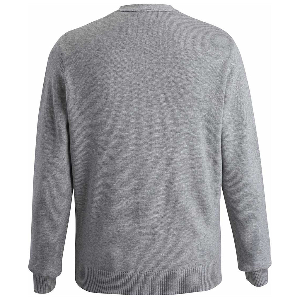 Edwards Men's Grey Heather Jersey Knit Acrylic Cardigan With Pockets