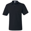 Jerzees Men's Black Spotshield 50/50 Polo With Pocket