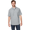 Dri Duck Men's Grey Crossroad Dobby Short-Sleeve Woven Shirt