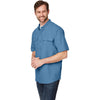 Dri Duck Men's Slate Blue Crossroad Dobby Short-Sleeve Woven Shirt