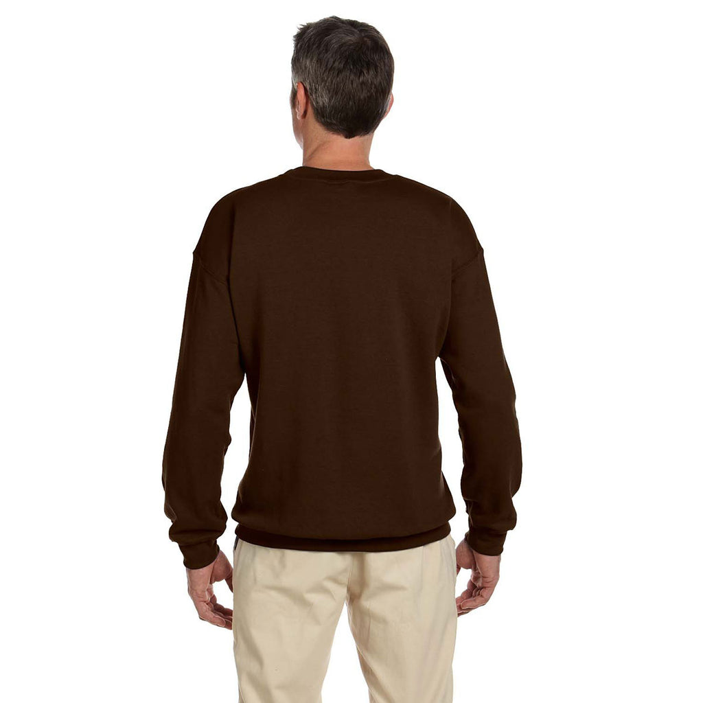 Jerzees Men's Chocolate 9.5 Oz. Super Sweats Nublend Fleece Crew