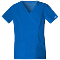 Cherokee Workwear Women's Royal Blue Premium Core Stretch Mock Wrap Top