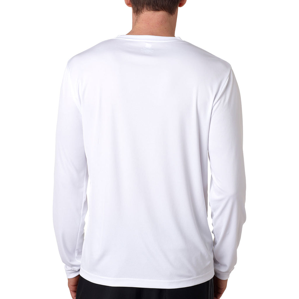 Hanes Men's White Cool DRI with FreshIQ Long-Sleeve Performance T-Shirt