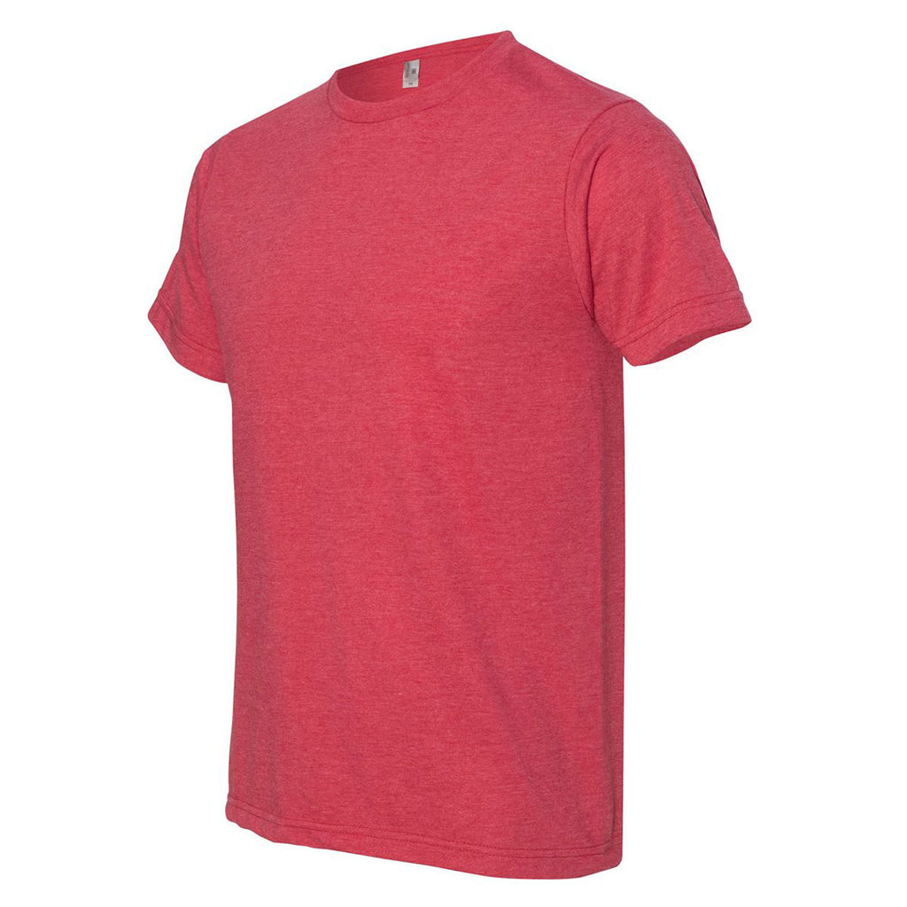 Bayside Unisex Heather Red USA-Made Ringspun 50/50 Heather T-Shirt