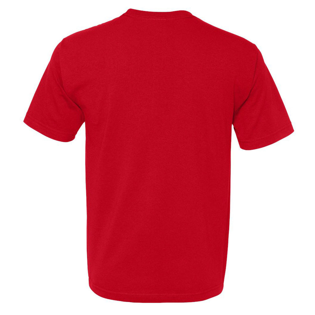 Bayside Men's Red USA-Made 100% Cotton Short Sleeve T-Shirt