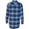 Burnside Women's Blue/White Yarn-Dyed Long Sleeve Flannel Shirt