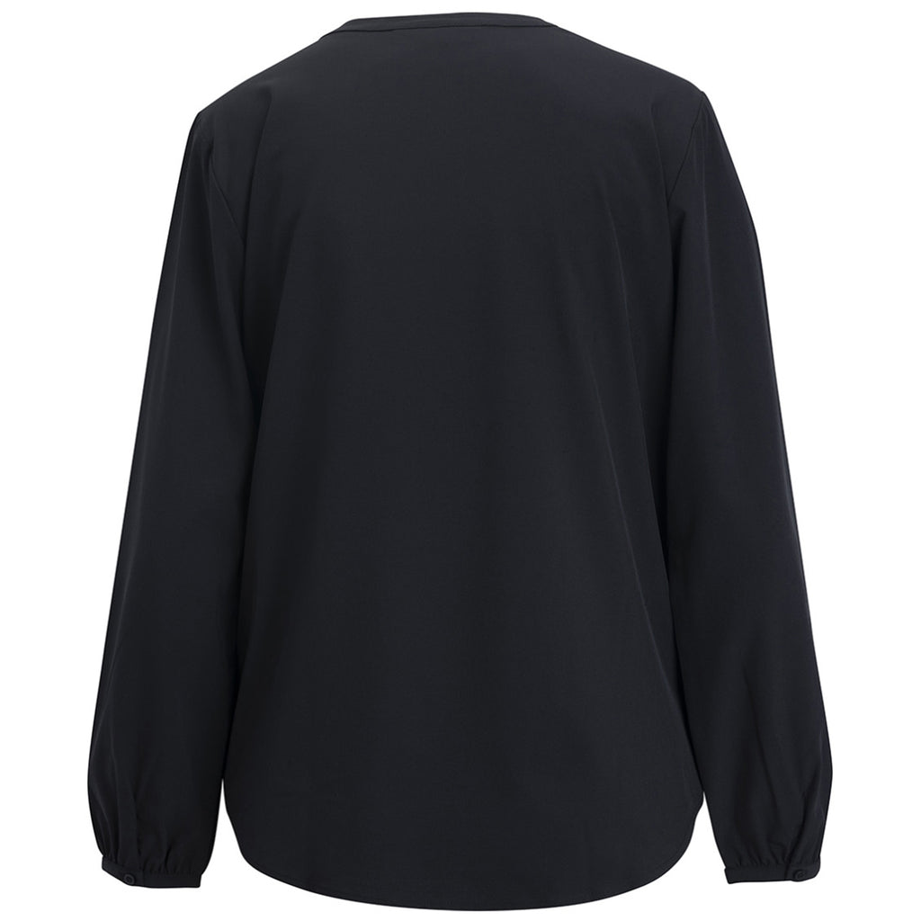 Edwards Women's Black Open V-Neck Blouse